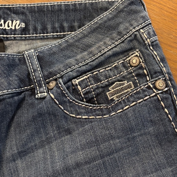 Harley-Davidson Blue Boot Cut Jeans with Embroidery - Picture 5 of 8